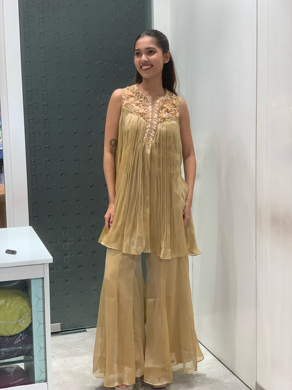 Goldenish Brown Co-ord Kurta Set