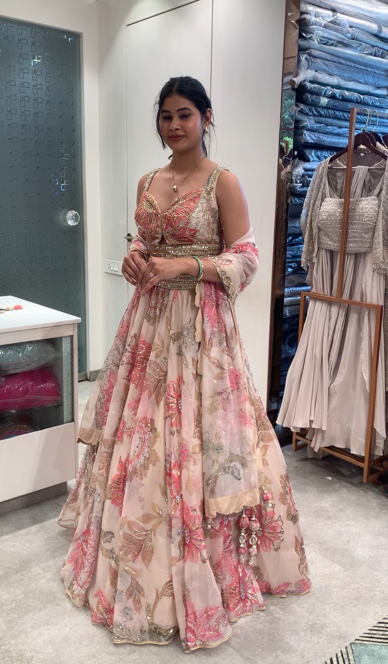 Mahima Mahajan Inspired Soft Organza Blouse & Lehenga