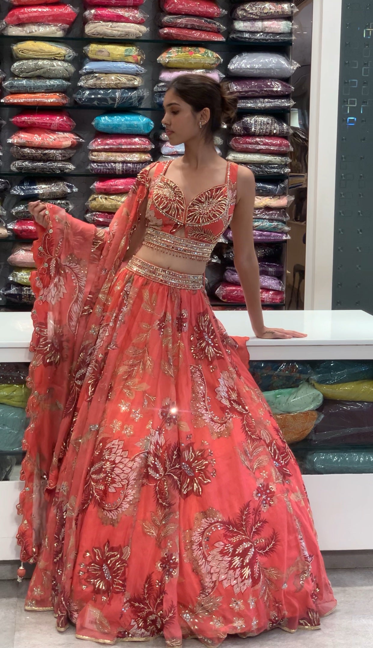Mahima Mahajan Inspired Soft Organza Blouse & Lehenga