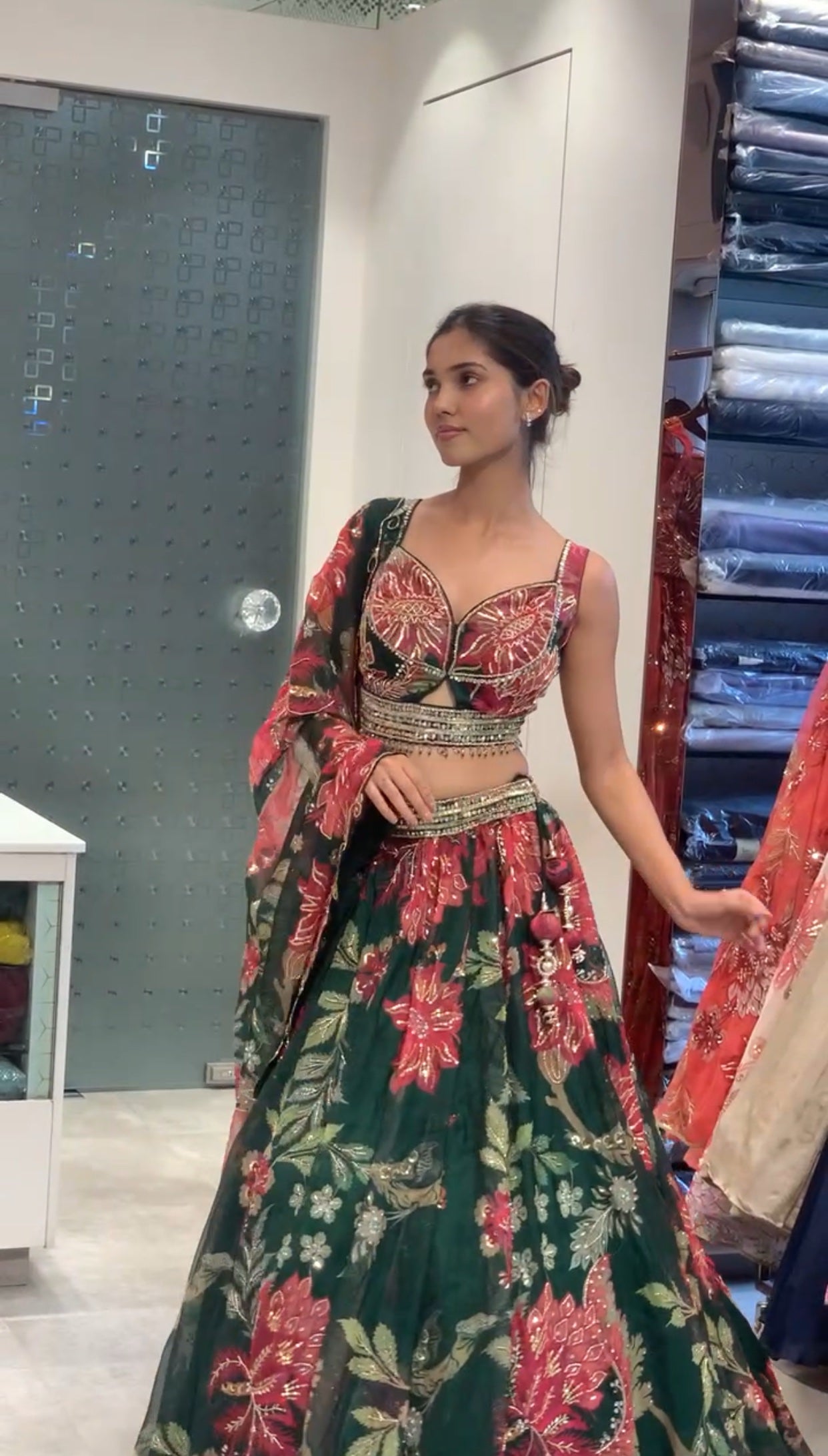 Mahima Mahajan Inspired Soft Organza Blouse & Lehenga