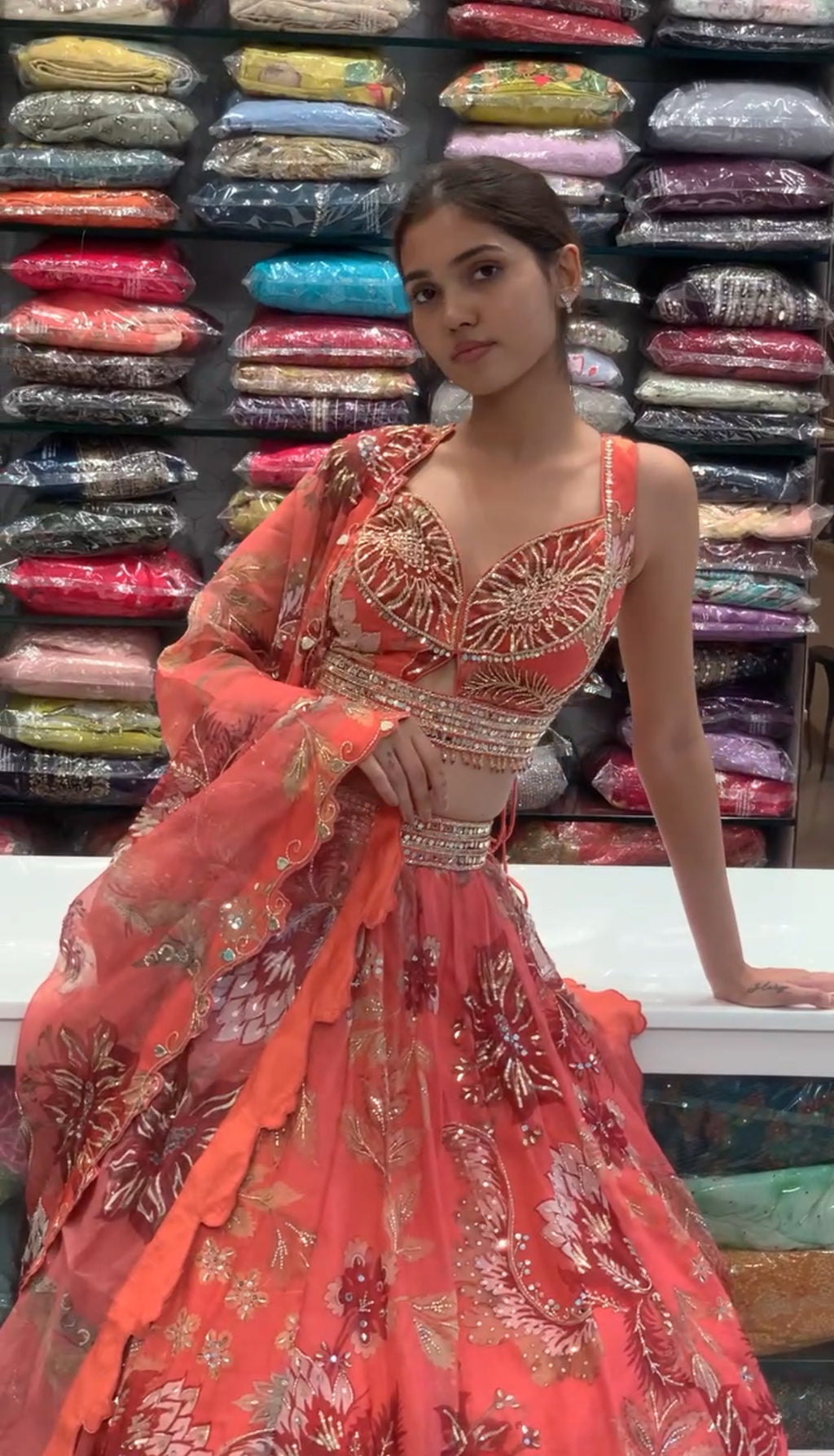 Mahima Mahajan Inspired Soft Organza Blouse & Lehenga