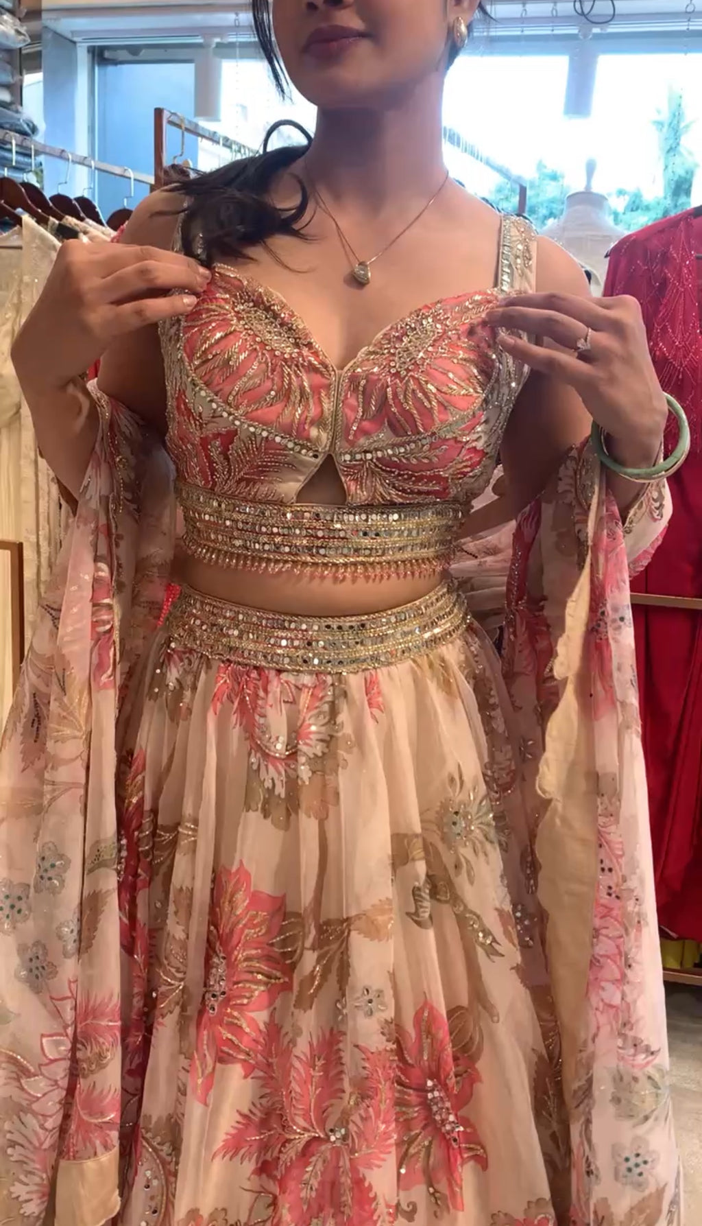 Mahima Mahajan Inspired Soft Organza Blouse & Lehenga